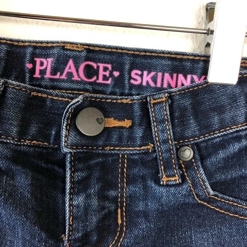 Childrens Place Girls Jeans, Skinny Dark Size 6